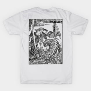 Pre-raphaelite kiss and dragon T-Shirt